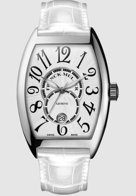 Best Franck Muller Cintree Curvex Nuance 5850 SC DT NUANCE White leather Replica Watch